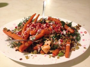 Wheatberry with Roasted Carrots & Salmon