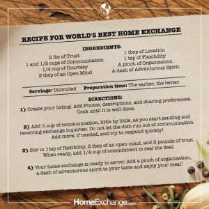 Best recipe for Home Exchange